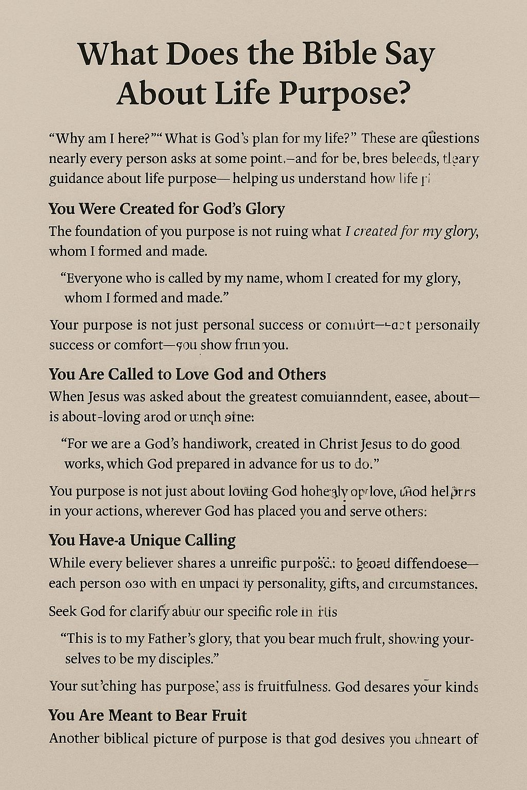 What Does the Bible Say About Life Purpose